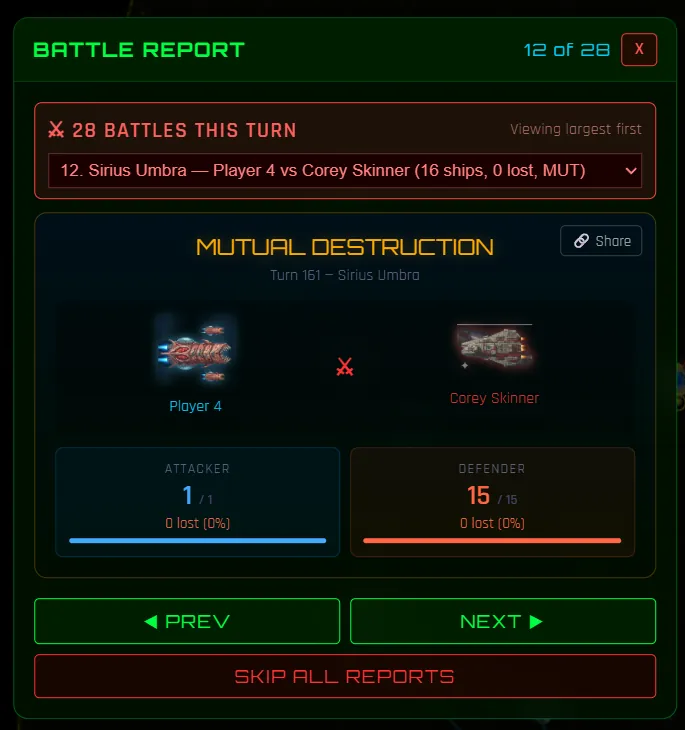 Battle report